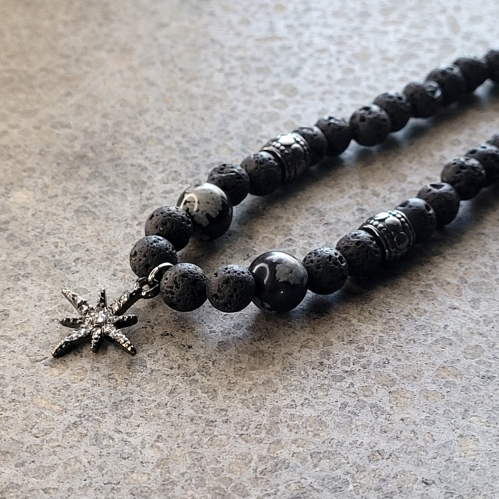 Picasso Jasper Lava Bead Handmade Bracelet
